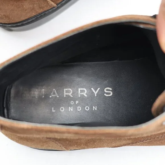 Harrys of London Mid Top Brown Suede Leather Men's EU 43.5 Casual Shoes Italy - Picture 10 of 11